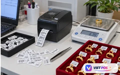 Hình minh họa giải pháp quản lý In tem vàng và trang sức
